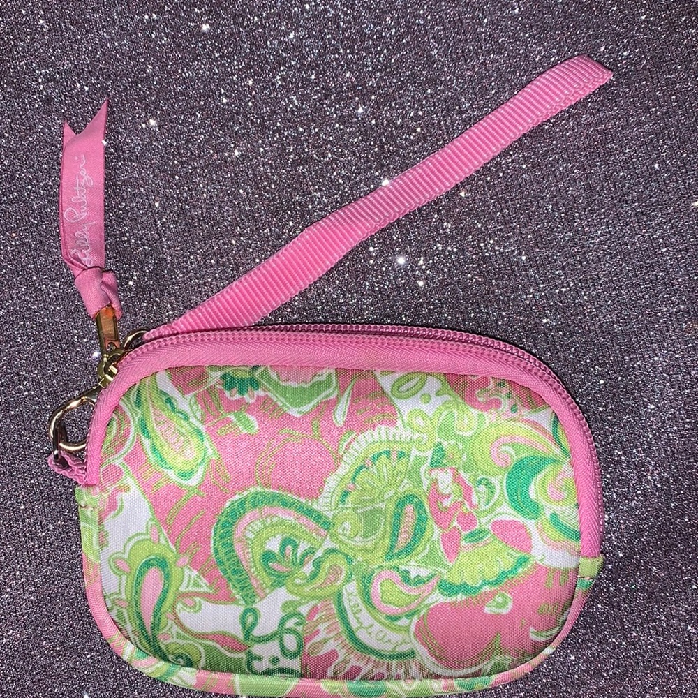 Lilly Pulitzer Wristlet Pink Soft Wallet‎ Change Purse